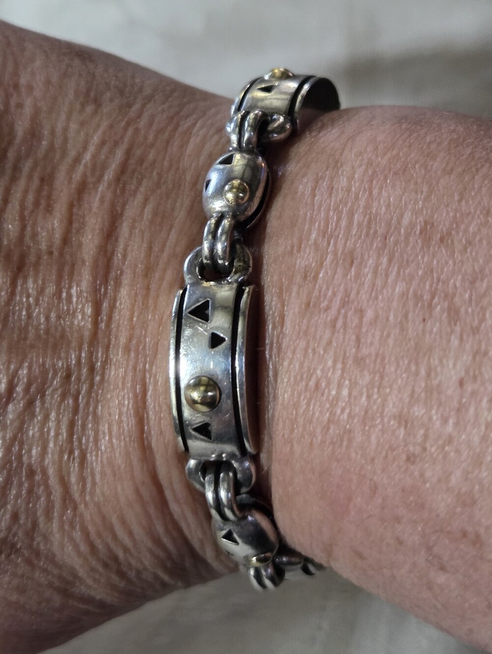 John Atencio Solar Toggle Link Bracelet, SS & 18k - Picture 12 of 14